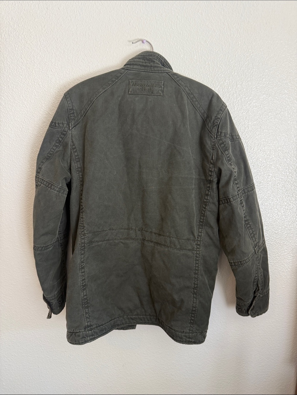 Almost Vintage (2008) Abercrombie & Fitch Men's Military Field Jacket in Olive - Picture 3 of 12